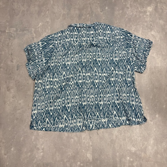 PILCRO‎ Anthropologie Printed Voile Surf Button Down Shirt Size 3X - Picture 5 of 10